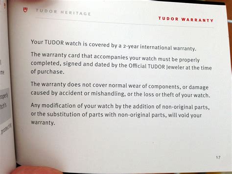 is tudor warranty transferable.